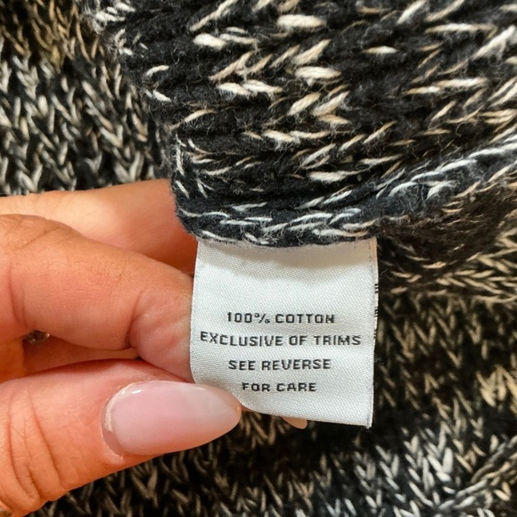 525 America Black White Marled Mock Neck Cotton Sweater Size S - Picture 3 of 6